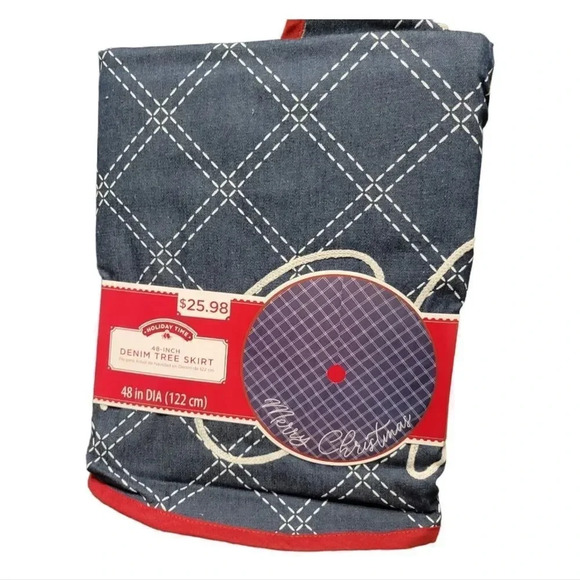 ‎Holiday Time 48 In Denim Tree skirt - Picture 3 of 4